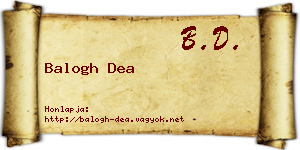 Balogh Dea névjegykártya